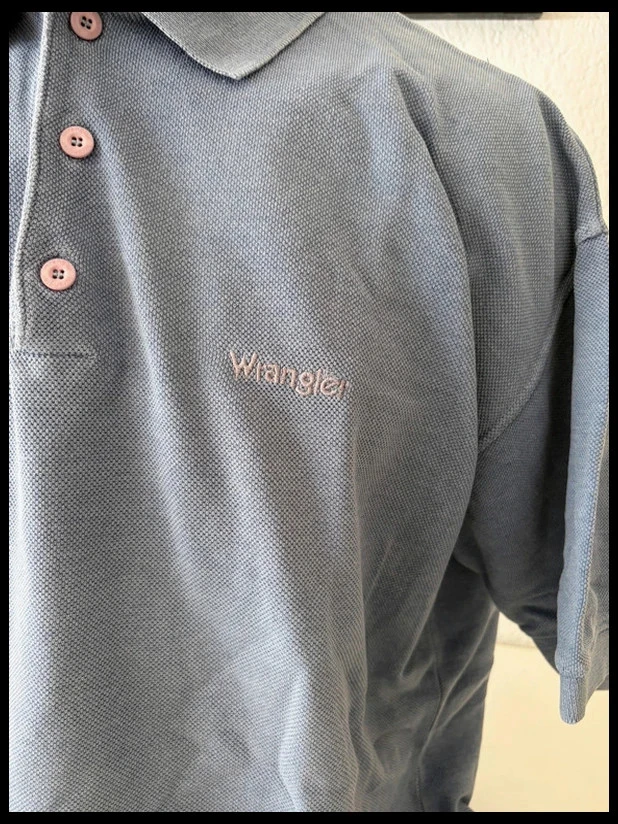Polo de manga corta azul cielo Wrangler de punto piqué de algodón para hombre XL – photo 3